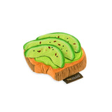 Avocado toast shaped plush dog toy, small size, from the Barking Brunch collection