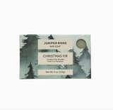 Christmas Fir Soap, a rectangular bar with an evergreen scent and pine tree artwork on the box.