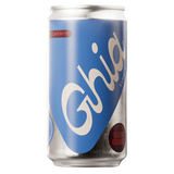 A silver can with a blue label reads Ghia Non-Alcoholic Spritz, a Blood Orange aperitivo inspired by the Italian spritz.