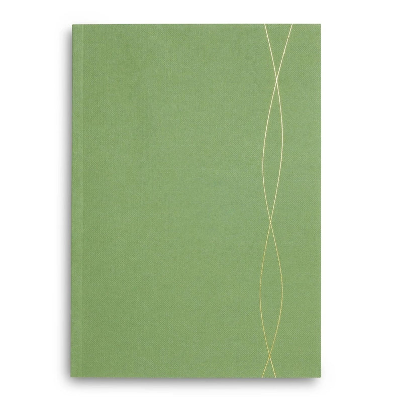 Notebook With Golden Line Green Lined Notebook with Gold Accents – Santa Barbara Company