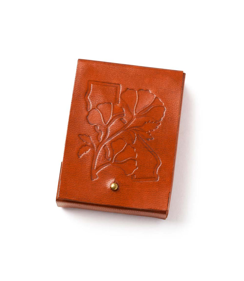 California Poppy Leather Playing Cards
