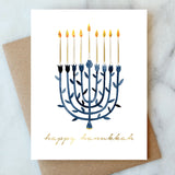 Happy Hanukkah Menorah Note Card