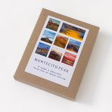 A brown box labeled "Montecito Peak Images" holds nine blank landscape note cards by Karin Shelton.