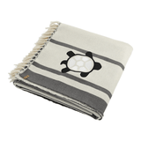 Custom Logo Organic Striped Cotton Throw Blanket