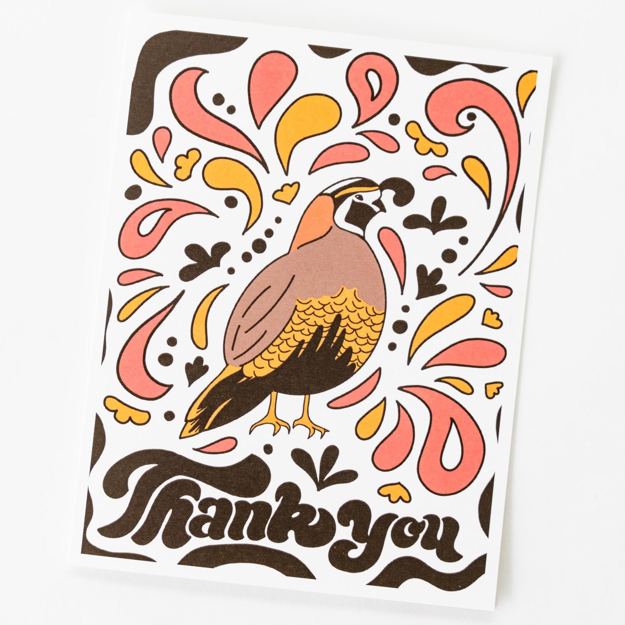 Quail of California Thank You Note Card – Santa Barbara Company
