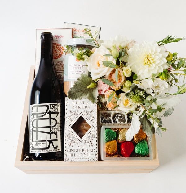 Potek Winter Wine + Flowers Gift