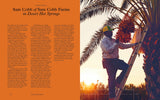 Man harvesting dates at sunset; 