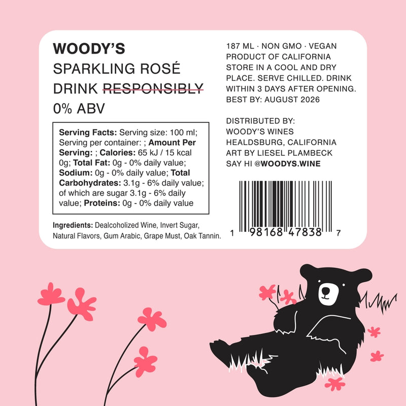 Woody's Non-Alcoholic Sparkling Rosé 187ml – Santa Barbara Company