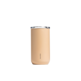 Beige insulated tumbler from the Bright & Early Gift Box—ideal tea lover gift, shown upright on white background.