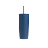 24oz Cold Cup in Pacific Blue with lid and straw, shown on a plain white background.