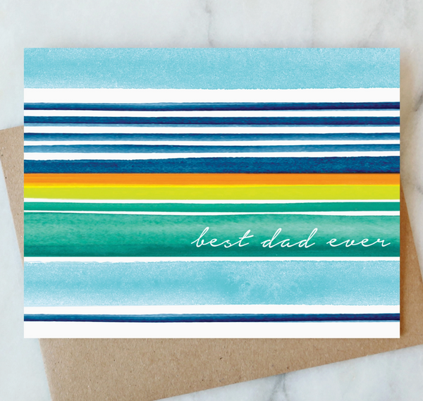 Best Dad Ever Stripe Card