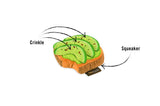 Small avocado toast dog toy, alternate angle