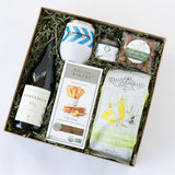 Santa Barbara Company wine gift box with gourmet snacks and tumbler