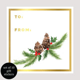 Holiday Gift Stickers - Set of 10