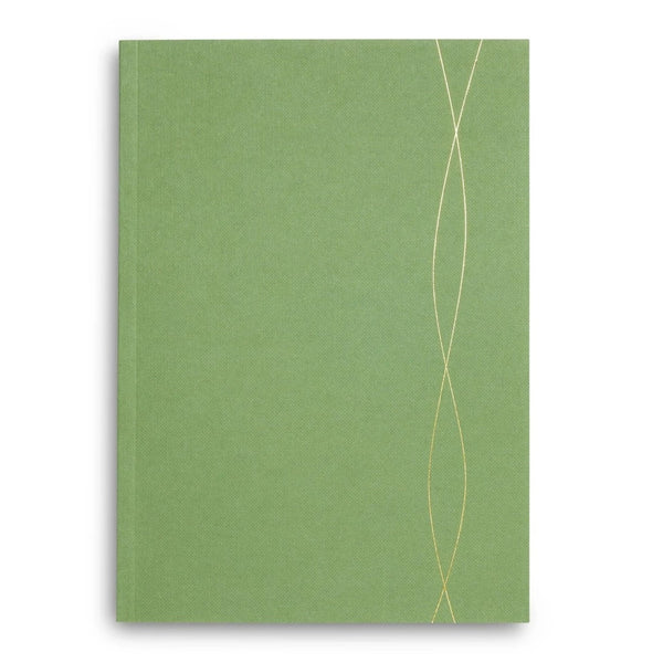 Green Lined Notebook with Gold Accents