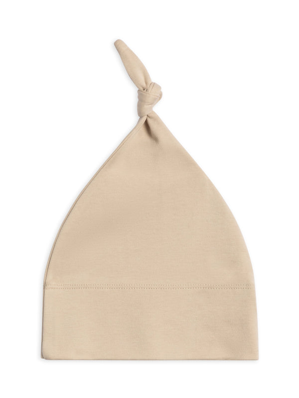 Organic Knotted Baby Hat in Oat - Newborn