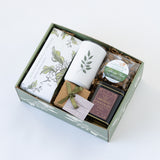 fireside coffee and cocoa gift box from Santa Barbara Company with hot cocoa, coffee, chocolates, California almonds and a tumbler