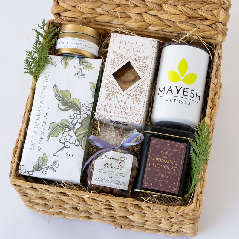 Cozy Holiday Gift Basket with Logo Tumbler