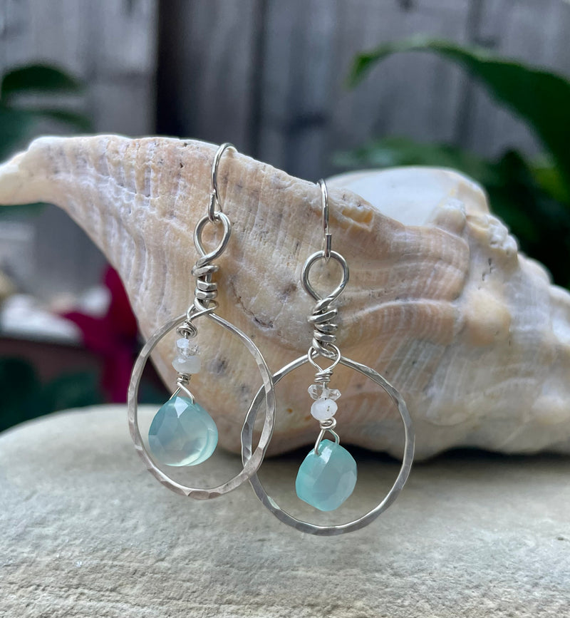 Beach Girl Chalcedony Earrings