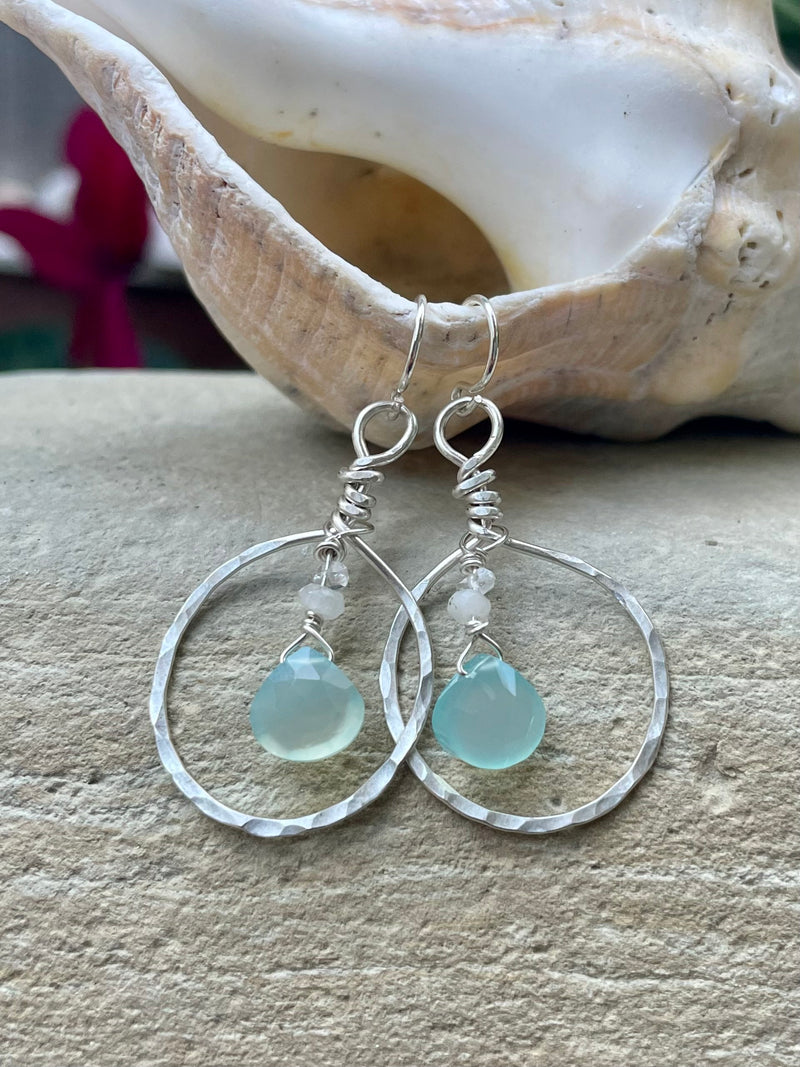 Beach Girl Chalcedony Earrings