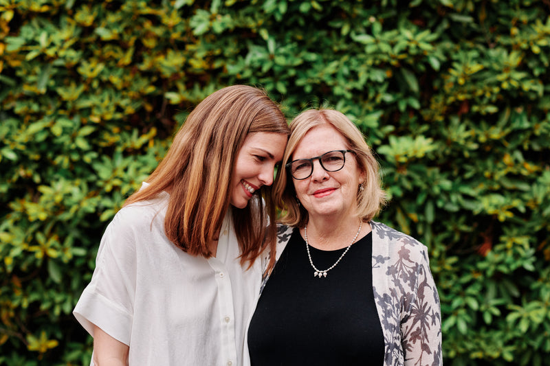 nancy and caroline smiling together