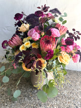 The Regal: seasonal pink, yellow & burgundy blooms with lush, sustainably grown flowers and foliage.