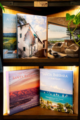 The Book of Santa Barbara by Everton, Santa Barbara a Portrait by Bill Zeldis, Spanish Colonial Style among other hardcover coffee table books. 