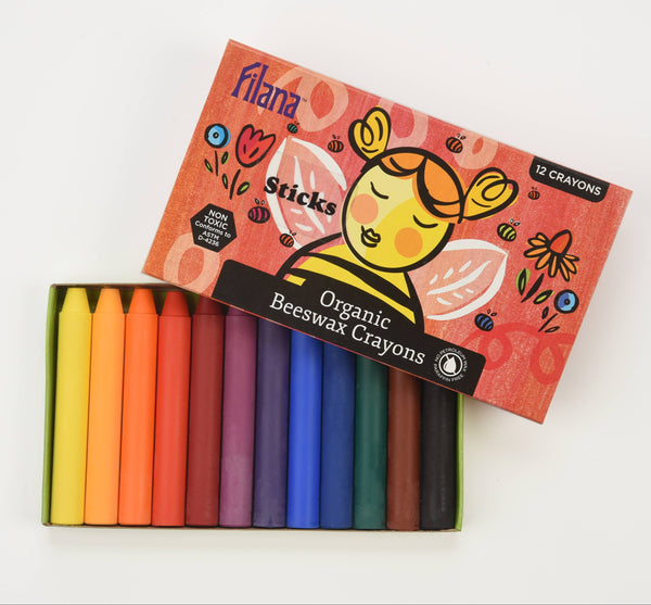 set of 12 nontoxic beeswax crayons