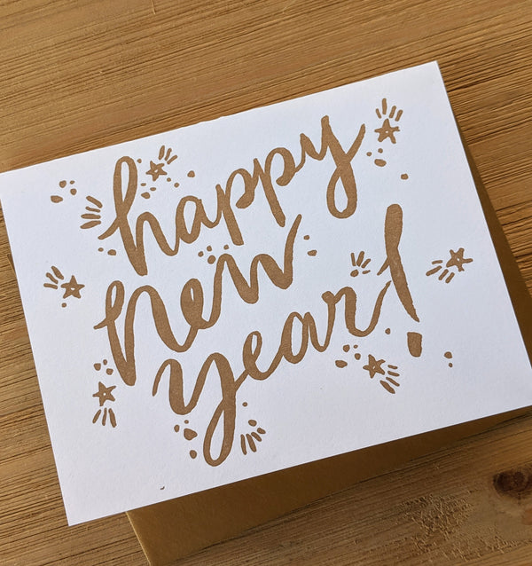 Happy New Year Letterpress Card