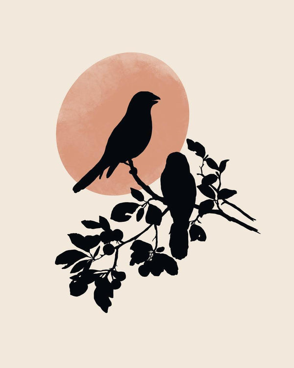 Two Birds Perched Print