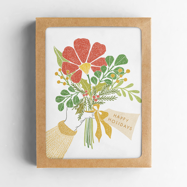 Happy Holidays Bouquet Card Boxed Set