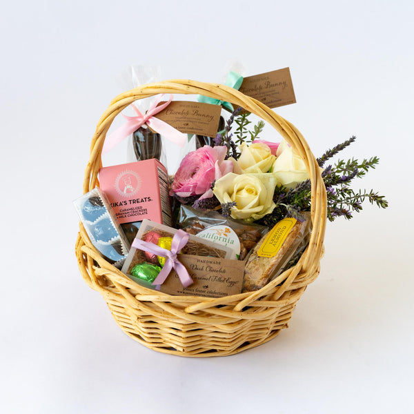 Santa Barbara Easter Basket for Delivery with chocolates, flowers and Easter treats!