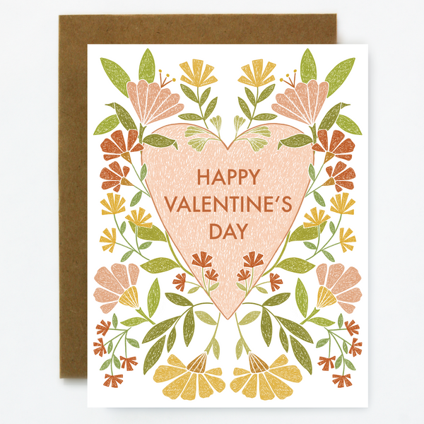 A Floral Valentine Note Card