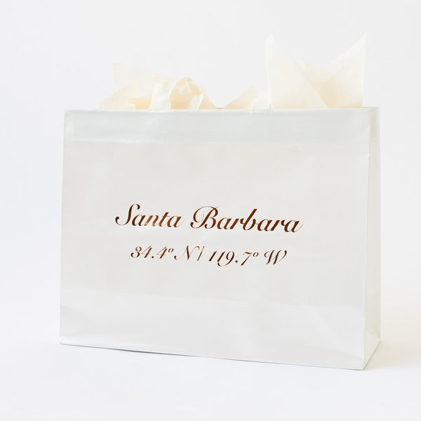 Santa Barbara Coordinates White Gift Tote
