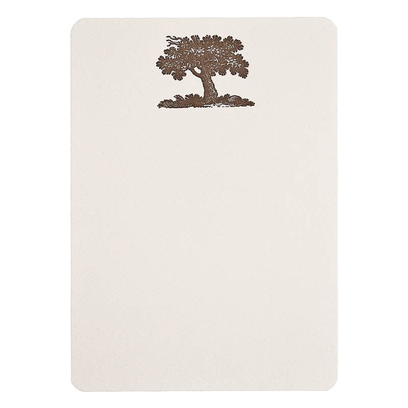Oak Tree Letterpress Note Cards - Set of 8