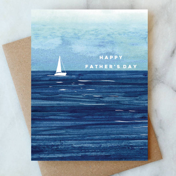 Happy Fathers Day Sail Boat Note Card