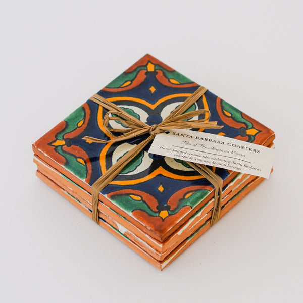 Amina Ceramic Tile Coasters | Spanish Style Tabletop – Santa