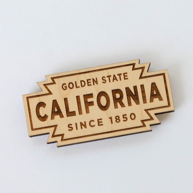 California Retro Badge Wood Magnet