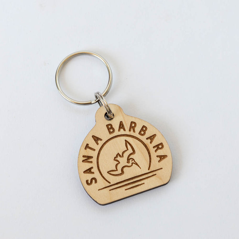 Santa Barbara Wood Keychain