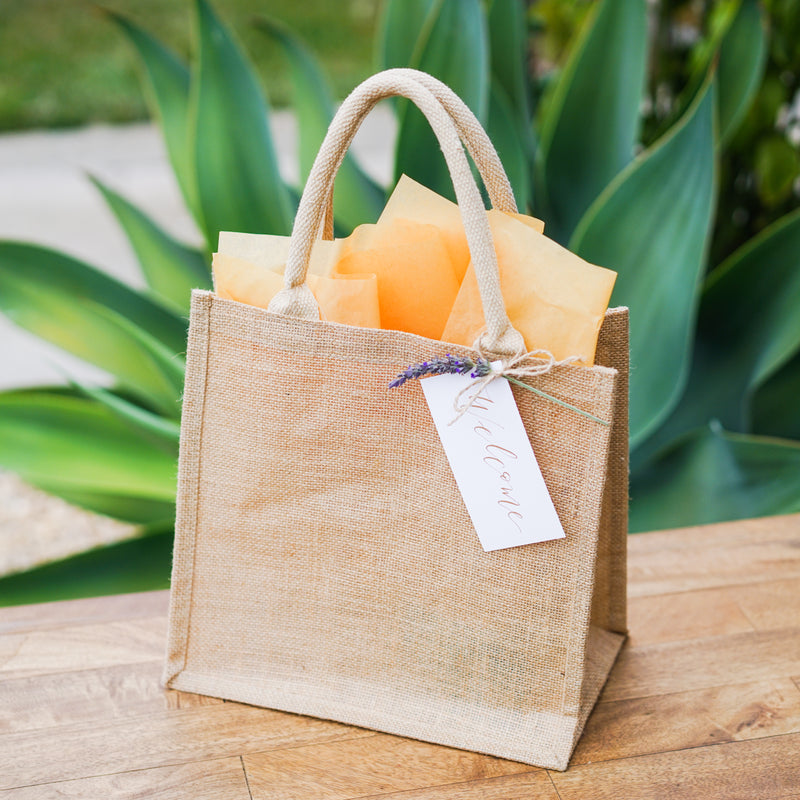 Simple Jute Tote with Calligraphy Presentation (Minimum of 24)