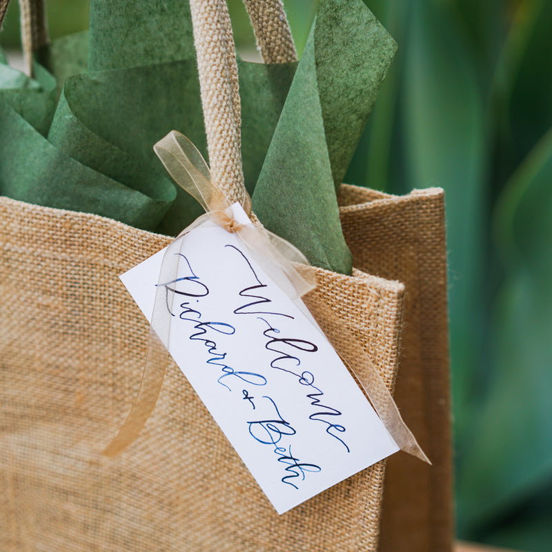 Simple Jute Tote with Calligraphy Presentation (Minimum of 24)