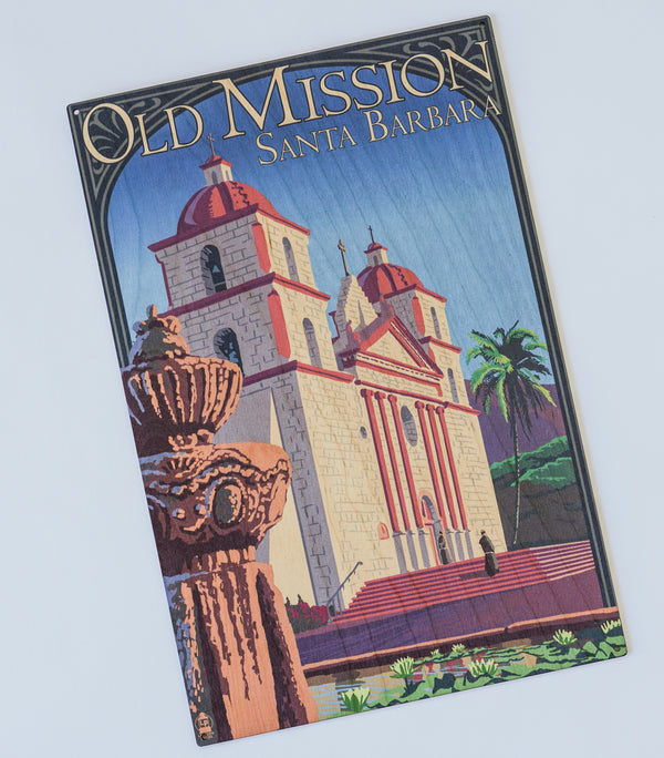 Mission of Santa Barbara Wood Poster