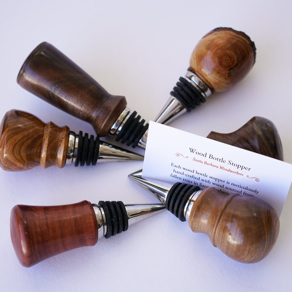 Santa Barbara Wood Wine Bottle Stopper