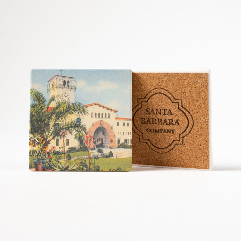 Santa Barbara County Courthouse Coaster Souvenir with cork backing