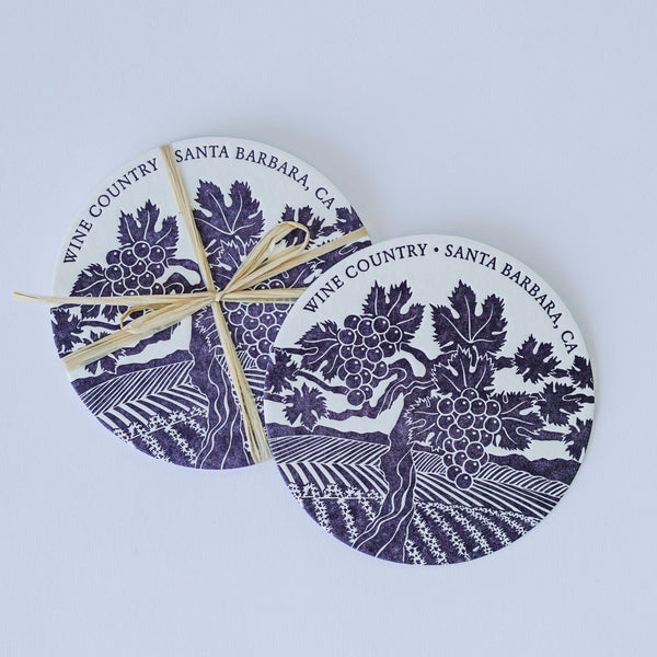 Wine Country Letterpress Coasters