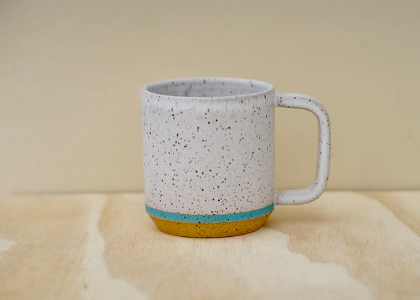 Blue Stripe Speckled Mug by Klapp Ceramics