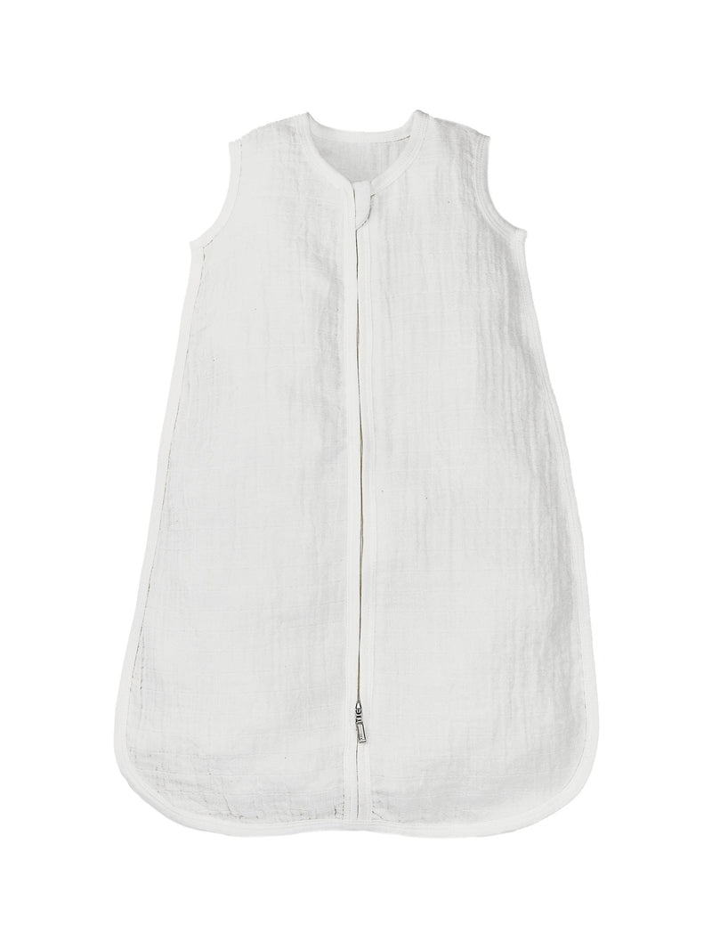 White Organic Muslin Zip-up Sleep Sack