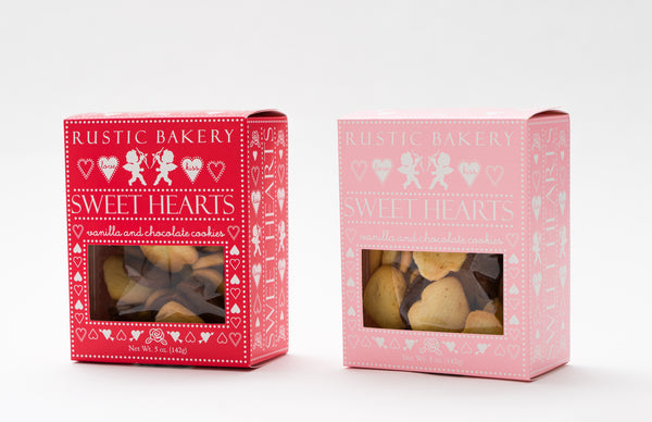 Rustic Bakery Sweet Heart Cookies - pink and red boxes