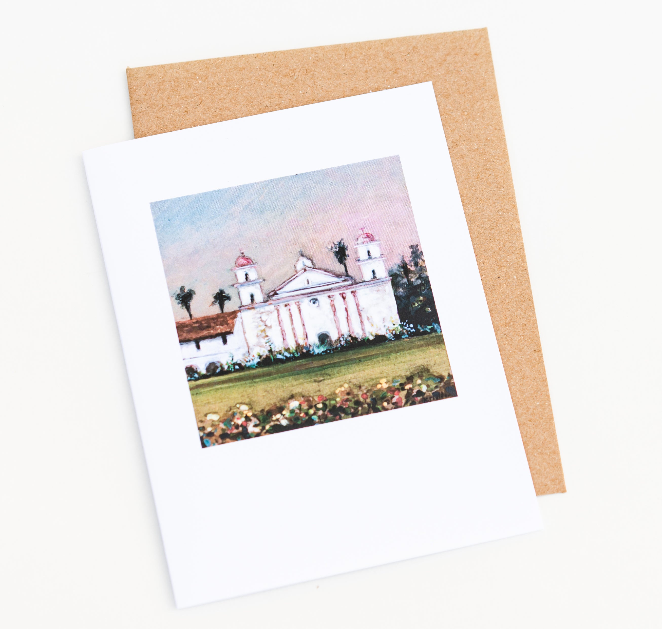 Mission & Rose Garden Note Card – Santa Barbara Company