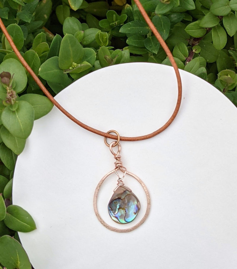 Rose Gold Abalone Necklace